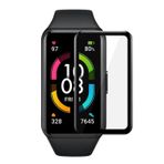 Microsonic Huawei Band 6 Tam Kaplayan Temperli Cam Full Ekran Koruyucu Siyah [Band 6 ile Uyumlu Ekran Koruyucu]