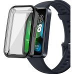 Microsonic Huawei Band 8 Kılıf 360 Full Round Soft Silicone Siyah Kordon