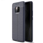 Microsonic Huawei Mate 20 Pro Deri Dokulu Silikon Lacivert Kılıf