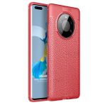 Microsonic Huawei Mate 40 Pro Deri Dokulu Silikon Kırmızı Cep Telefonu Kılıfı