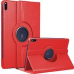 Microsonic Huawei MatePad 10.4 inç 360 Rotating Stand Deri Kırmızı Tablet Kılıfı
