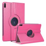 Microsonic Huawei MatePad 10.4 inç 360 Rotating Stand Deri Pembe Tablet Kılıfı