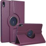 Microsonic Huawei Matepad 11 2023 360 Rotating Stand Deri Mor Tablet Kılıfı
