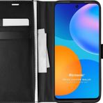 Microsonic Huawei P Smart 2021 Delux Leather Wallet Siyah Cep Telefonu Kılıfı