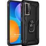 Microsonic Huawei P Smart 2021 Military Ring Holder Siyah Cep Telefonu Kılıfı