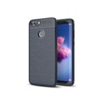 Microsonic Huawei P Smart Deri Dokulu Silikon Lacivert Kılıf