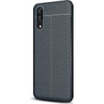 Microsonic Huawei P20 Deri Dokulu Silikon Lacivert Kılıf