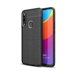 Microsonic Huawei P40 Lite E Deri Dokulu Silikon Siyah Kılıf