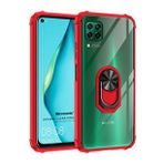 Microsonic Huawei P40 Lite Grande Clear Ring Holder Kırmızı Cep Telefonu Kılıfı