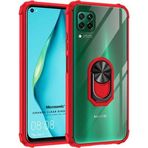 Microsonic Huawei P40 Lite Grande Clear Ring Holder Kırmızı Cep Telefonu Kılıfı
