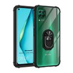 Microsonic Huawei P40 Lite Grande Clear Ring Holder Siyah Cep Telefonu Kılıfı