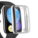 Microsonic Huawei Watch Fit 2 için Kılıf 360 Full Round Soft Silicone, Gümüş [Watch Fit 2 ile Uyumlu Kılıf - Gümüş]