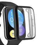 Microsonic Huawei Watch Fit 2 için Kılıf 360 Full Round Soft Silicone Siyah [Watch Fit 2 ile Uyumlu Kılıf - Siyah]