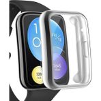 Microsonic Huawei Watch Fit 2 Kılıf 360 Full Round Soft Silicone Gümüş