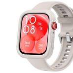 Microsonic Huawei Watch Fit 3 için Kılıf Soft Silicone Bej [Watch Fit 3 ile Uyumlu Kılıf - Bej]