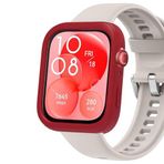 Microsonic Huawei Watch Fit 3 için Kılıf Soft Silicone Kırmızı [Watch Fit 3 ile Uyumlu Kılıf - Kırmızı]
