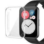 Microsonic Huawei Watch Fit için Kılıf 360 Full Round Soft Silicone Şeffaf [Watch Fit ile Uyumlu Kılıf - Şeffaf]
