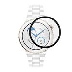 Microsonic Huawei Watch GT 3 Pro 43mm Seramik Tam Kaplayan Temperli Cam Full Ekran Koruyucu Siyah [Watch GT3 Pro 43mm Seramik ile Uyumlu Ekran Koruyucu]