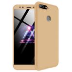 Microsonic Huawei Y7 2018 Double Dip 360 Protective Gold Kılıf