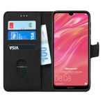 Microsonic Huawei Y7 2019 için Kılıf Fabric Book Wallet Siyah [Y7 2019 ile Uyumlu Kılıf - Siyah]