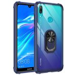 Microsonic Huawei Y7 2019 için Kılıf Grande Clear Ring Holder Lacivert [Y7 2019 ile Uyumlu Kılıf - Lacivert]