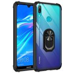 Microsonic Huawei Y7 2019 için Kılıf Grande Clear Ring Holder Siyah [Y7 2019 ile Uyumlu Kılıf - Siyah]
