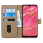 Microsonic Huawei Y7 Prime 2019 için Kılıf Fabric Book Wallet Gold [Y7 Prime 2019 ile Uyumlu Kılıf - Gold]