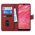 Microsonic Huawei Y7 Prime 2019 için Kılıf Fabric Book Wallet Kırmızı [Y7 Prime 2019 ile Uyumlu Kılıf - Kırmızı]
