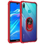 Microsonic Huawei Y7 Prime 2019 için Kılıf Grande Clear Ring Holder Kırmızı [Y7 Prime 2019 ile Uyumlu Kılıf - Kırmızı]