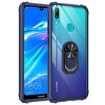 Microsonic Huawei Y7 Prime 2019 için Kılıf Grande Clear Ring Holder Lacivert [Y7 Prime 2019 ile Uyumlu Kılıf - Lacivert]