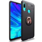 Microsonic Huawei Y7 Prime 2019 için Kılıf Kickstand Ring Holder Siyah Rose [Y7 Prime 2019 ile Uyumlu Kılıf - Siyah - Rose]