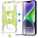 Microsonic iPhone Uyumlu 13 Magic Uygulama Aparatlı Tam Kapatan Siyah Ekran Koruyucu