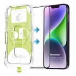 Microsonic iPhone Uyumlu 14 Plus Magic Uygulama Aparatlı Tam Kapatan Siyah Ekran Koruyucu