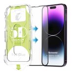 Microsonic iPhone Uyumlu 14 Pro Max Magic Uygulama Aparatlı Tam Kapatan Siyah Ekran Koruyucu