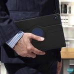 Microsonic Lenovo Tab M10 TB-X306F 10.1" Kılıf, (ZA6W0026TR) 360 Rotating Stand Deri Siyah