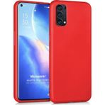 Microsonic Matte Silicone Oppo Reno 5 Pro 5G Kırmızı Cep Telefonu Kılıfı
