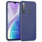 Microsonic Matte Silicone Realme 5i için Kılıf Lacivert [Realme 5i ile Uyumlu Kılıf - Lacivert]