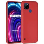 Microsonic Matte Silicone Realme C25Y için Kılıf Kırmızı [Realme C25Y ile Uyumlu Kılıf - Kırmızı]