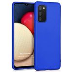 Microsonic Matte Silicone Samsung Galaxy A02s için Kılıf Mavi [Galaxy A02s ile Uyumlu Kılıf - Mavi]