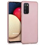 Microsonic Matte Silicone Samsung Galaxy A02s için Kılıf Rose Gold [Galaxy A02s ile Uyumlu Kılıf - Rose Gold]