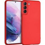 Microsonic Matte Silicone Samsung Galaxy S21 FE Kırmızı Cep Telefonu Kılıfı