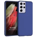 Microsonic Matte Silicone Samsung Galaxy S21 Ultra Lacivert Cep Telefonu Kılıfı