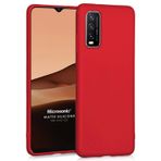Microsonic Matte Silicone Vivo Y20 için Kılıf Kırmızı [Y20 ile Uyumlu Kılıf - Kırmızı]