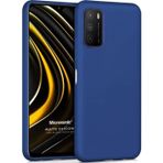 Microsonic Matte Silicone Xiaomi Poco M3 Lacivert Cep Telefonu Kılıfı