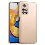 Microsonic Matte Silicone Xiaomi Poco M4 Pro için Kılıf Gold [Poco M4 Pro ile Uyumlu Kılıf - Gold]