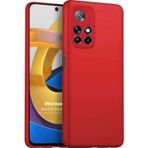 Microsonic Matte Silicone Xiaomi Poco M4 Pro Kırmızı Cep Telefonu Kılıfı