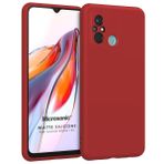Microsonic Matte Silicone Xiaomi Redmi 12C Kırmızı Cep Telefonu Kılıfı