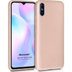 Microsonic Matte Silicone Xiaomi Redmi 9A Gold Cep Telefonu Kılıfı