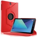 Microsonic Microsonic Samsung Galaxy Tab S3 9.7inç T820/T825 360 Dönerli Stand Deri Kırmızı Kılıf