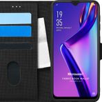 Microsonic Oppo A12 Fabric Book Wallet Siyah Cep Telefonu Kılıfı